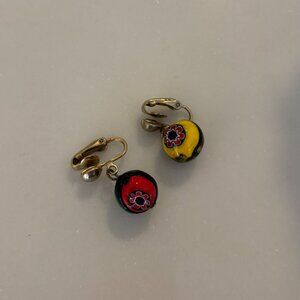 Vintage Millefiori Clip-on Earrings
